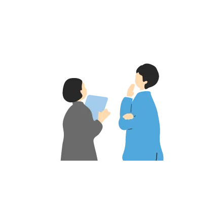 相談をする人物のイラスト